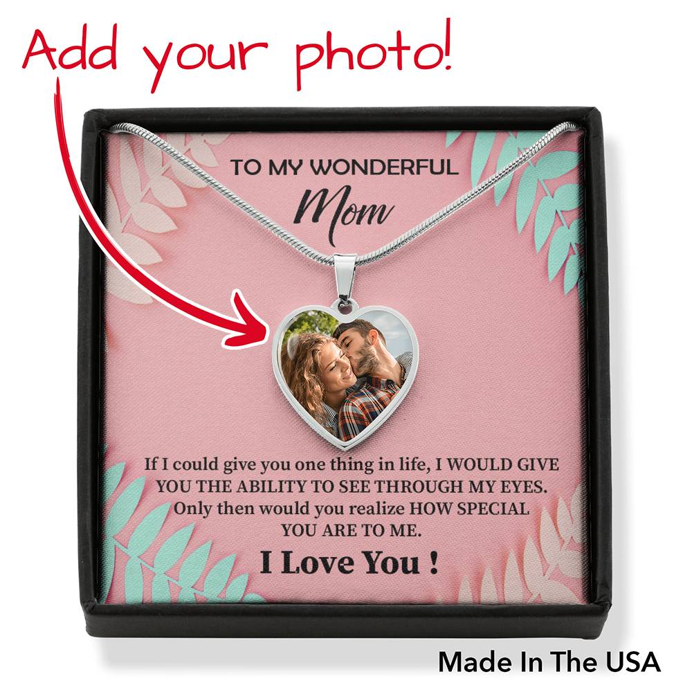 To Mom Personalized Necklace How Special You Are Message Heart Pendant Stainless Steel or 18k Gold 18-22"-Express Your Love Gifts