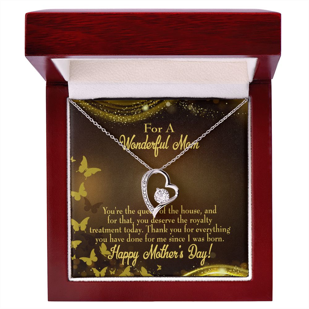 To Mom Queen of House Forever Necklace w Message Card-Express Your Love Gifts