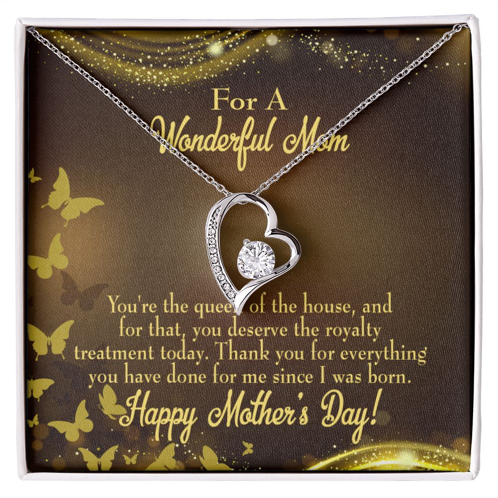 To Mom Queen of House Forever Necklace w Message Card-Express Your Love Gifts