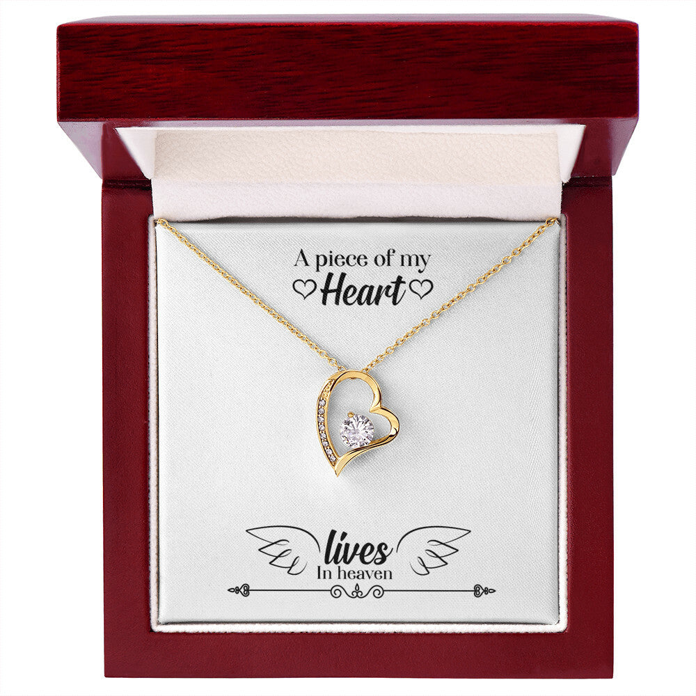 To Mom Remembrance Message A Piece of My Heart Lives in Heaven Forever Necklace w Message Card-Express Your Love Gifts