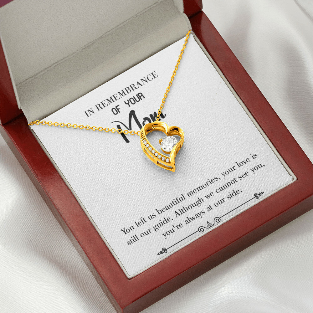 To Mom Remembrance Message Always at Our Side White Forever Necklace w Message Card-Express Your Love Gifts