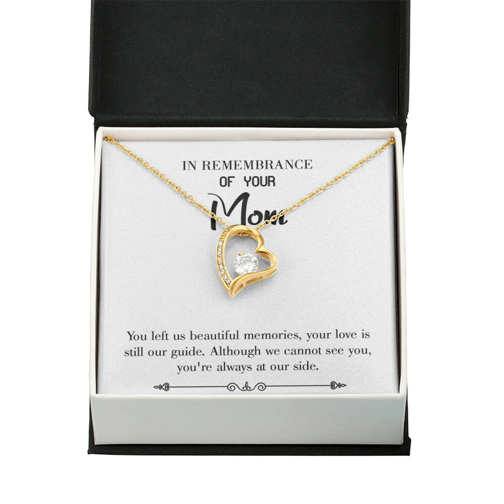 To Mom Remembrance Message Always at Our Side White Forever Necklace w Message Card-Express Your Love Gifts