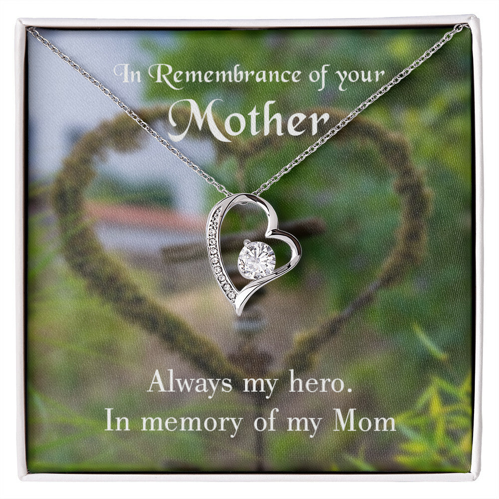 To Mom Remembrance Message Always my Hero Forever Necklace w Message Card-Express Your Love Gifts