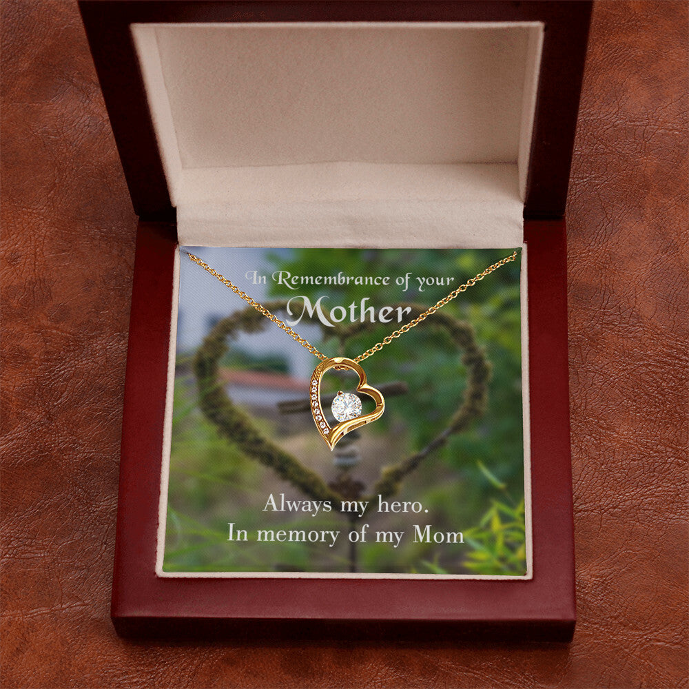 To Mom Remembrance Message Always my Hero Forever Necklace w Message Card-Express Your Love Gifts