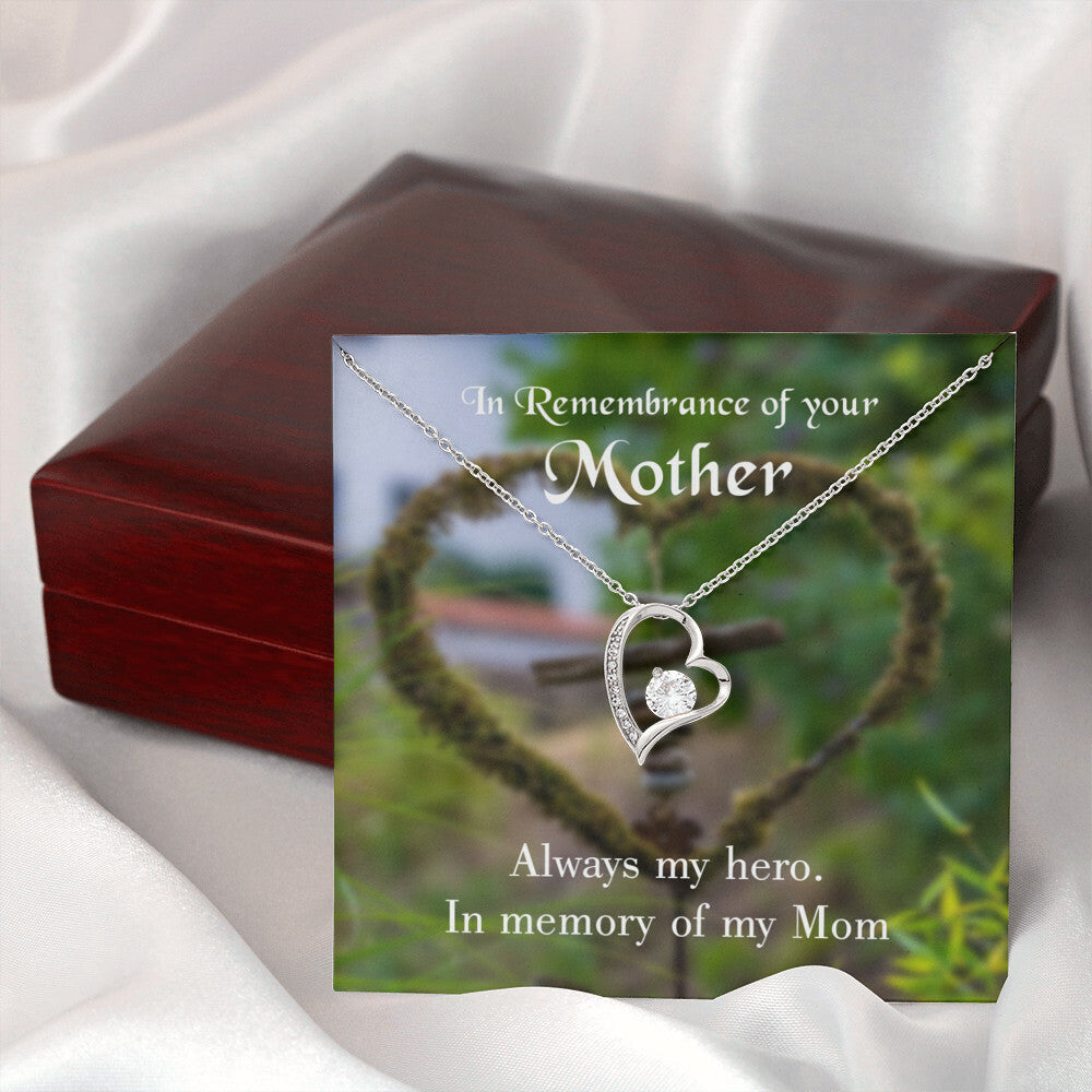 To Mom Remembrance Message Always my Hero Forever Necklace w Message Card-Express Your Love Gifts