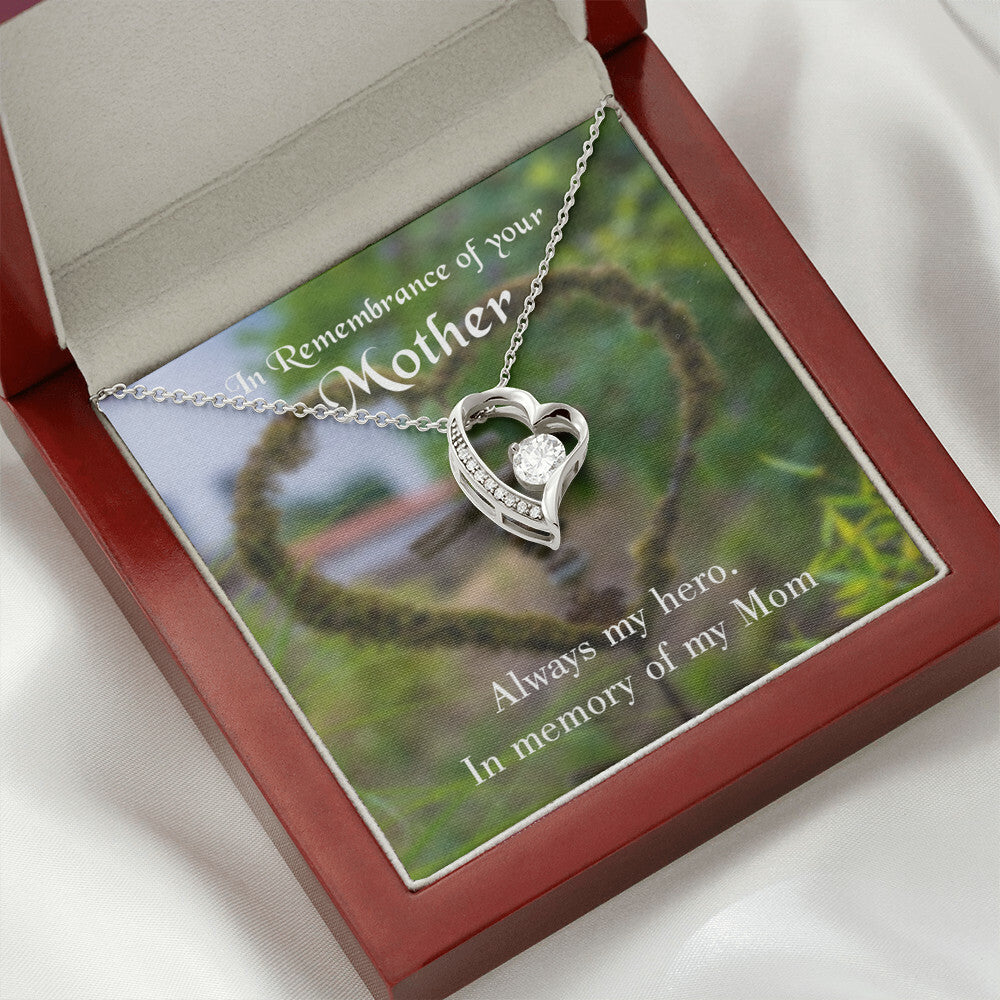 To Mom Remembrance Message Always my Hero Forever Necklace w Message Card-Express Your Love Gifts