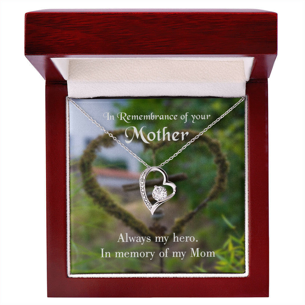 To Mom Remembrance Message Always my Hero Forever Necklace w Message Card-Express Your Love Gifts