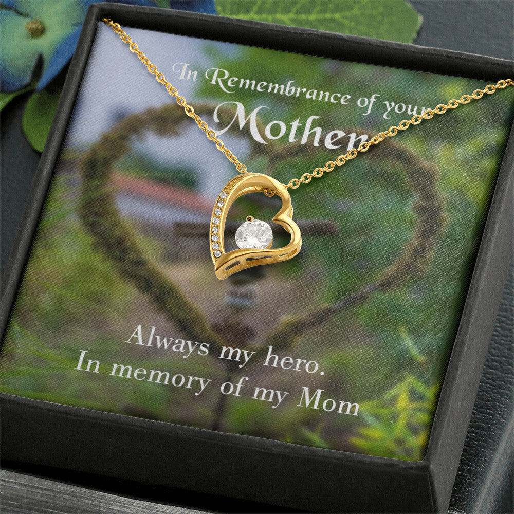 To Mom Remembrance Message Always my Hero Forever Necklace w Message Card-Express Your Love Gifts