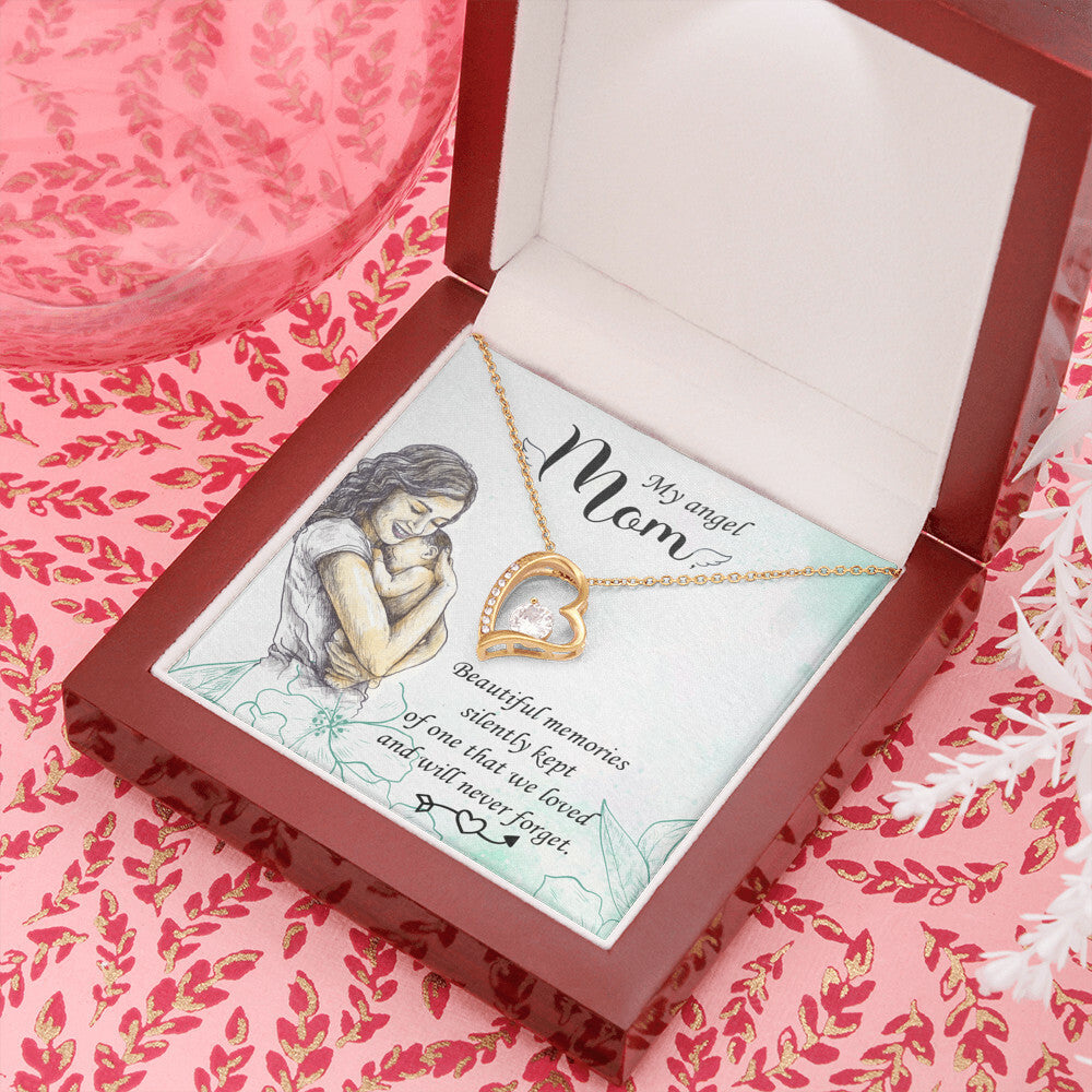 To Mom Remembrance Message Beautiful Memories Forever Necklace w Message Card-Express Your Love Gifts