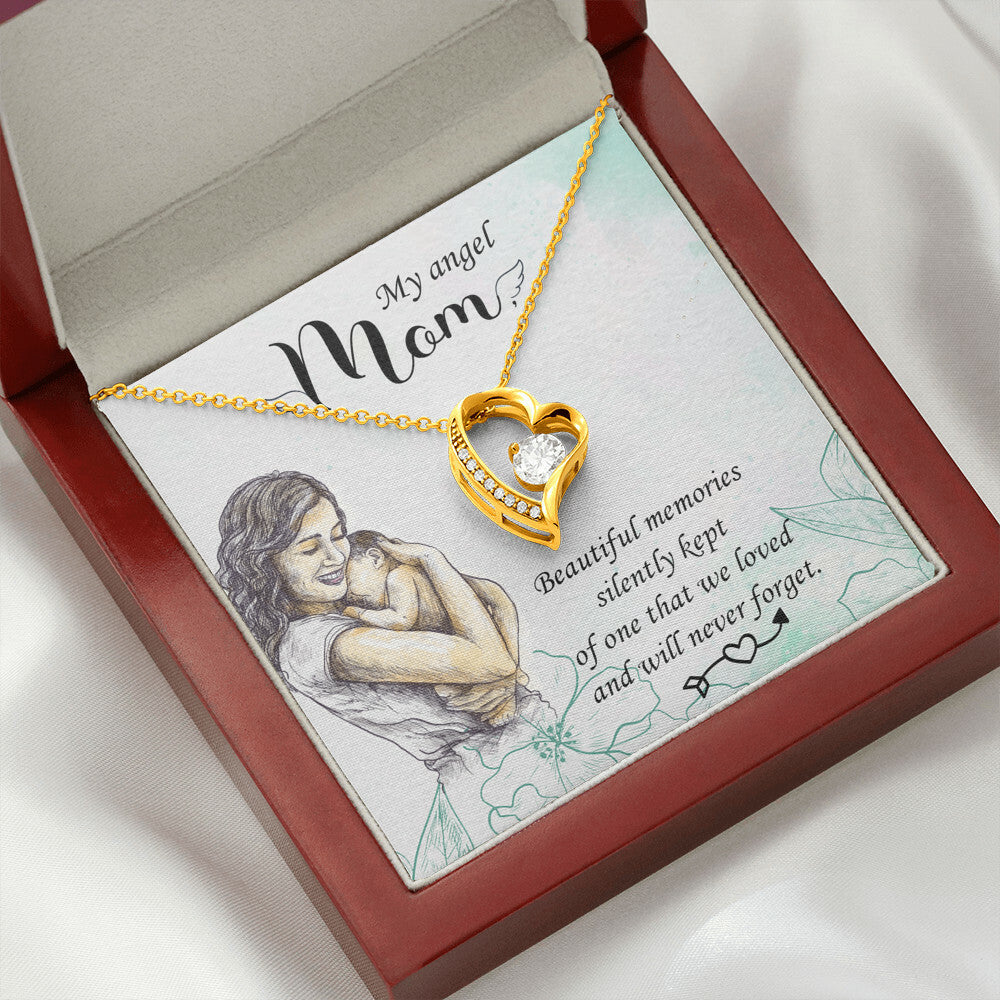 To Mom Remembrance Message Beautiful Memories Forever Necklace w Message Card-Express Your Love Gifts