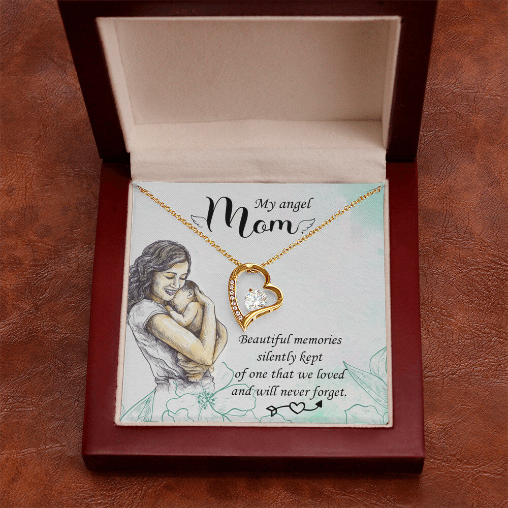 To Mom Remembrance Message Beautiful Memories Forever Necklace w Message Card-Express Your Love Gifts