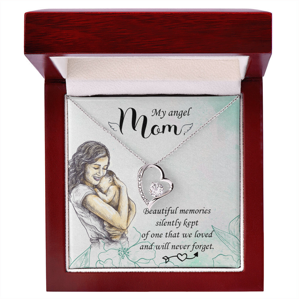 To Mom Remembrance Message Beautiful Memories Forever Necklace w Message Card-Express Your Love Gifts