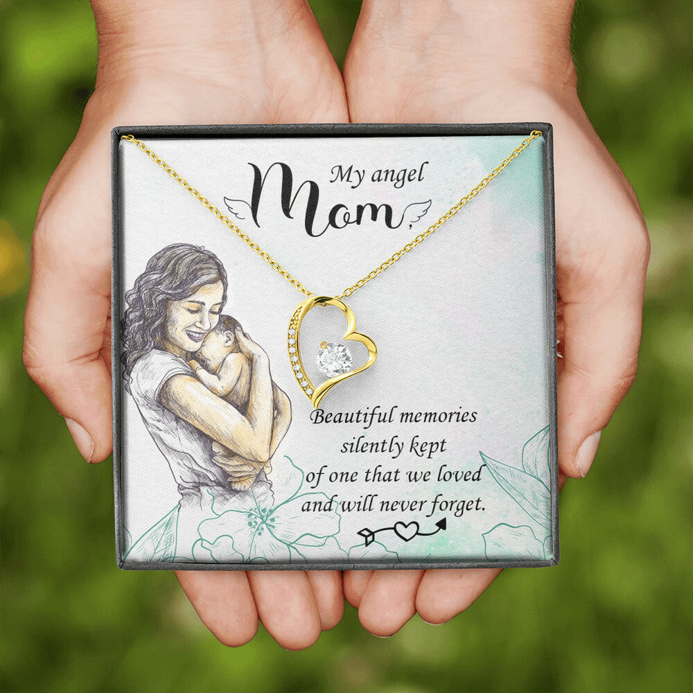 To Mom Remembrance Message Beautiful Memories Forever Necklace w Message Card-Express Your Love Gifts