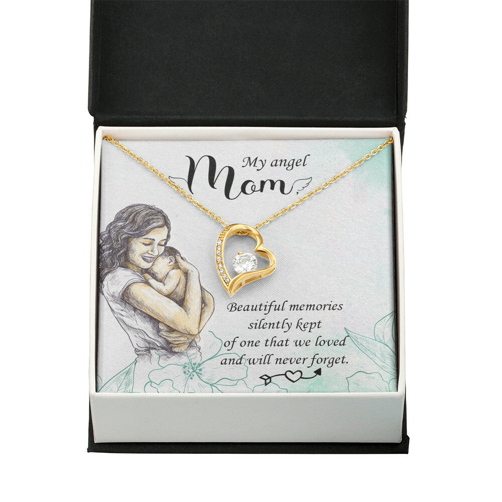 To Mom Remembrance Message Beautiful Memories Forever Necklace w Message Card-Express Your Love Gifts