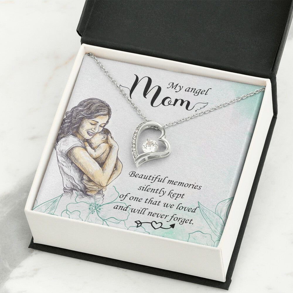 To Mom Remembrance Message Beautiful Memories Forever Necklace w Message Card-Express Your Love Gifts