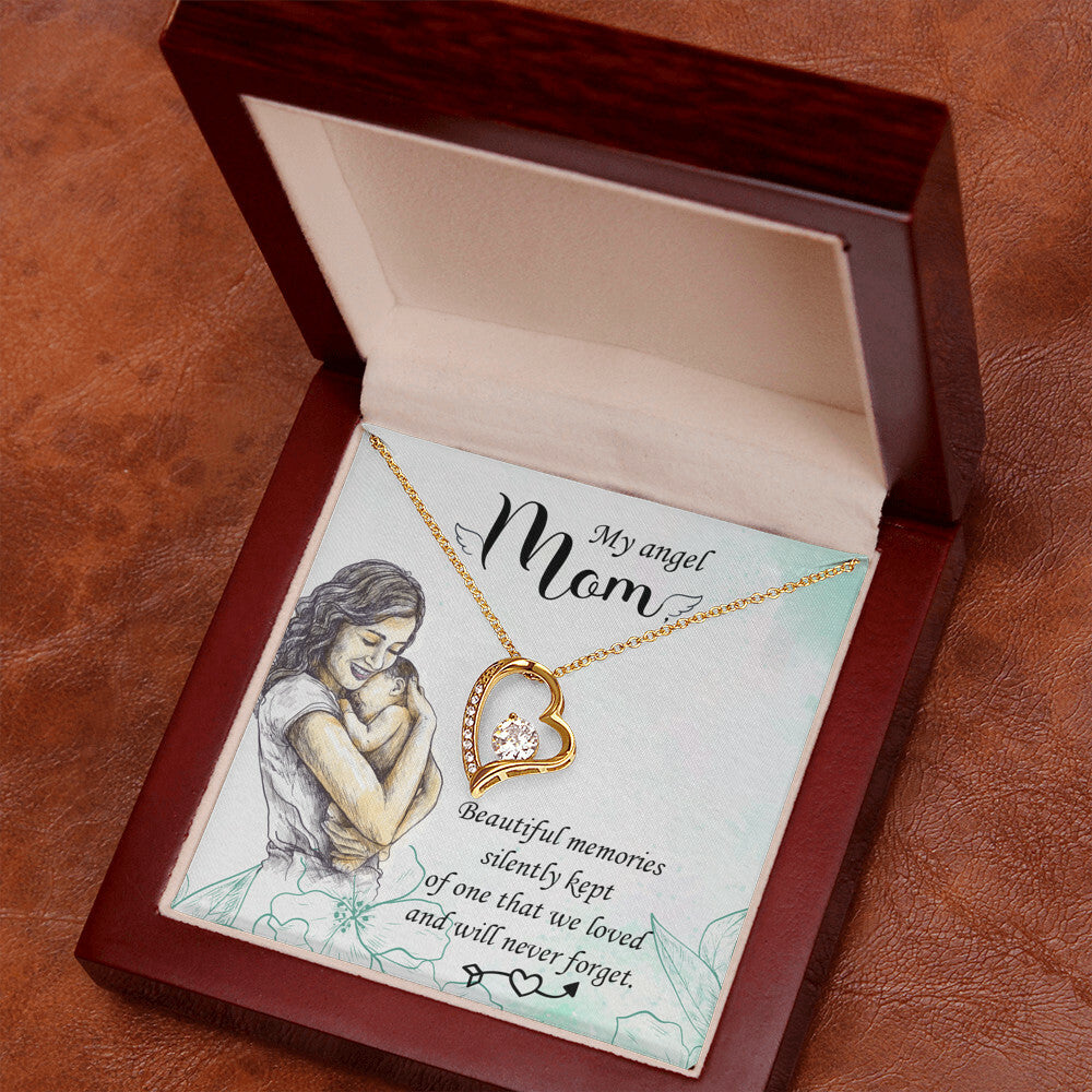 To Mom Remembrance Message Beautiful Memories Forever Necklace w Message Card-Express Your Love Gifts