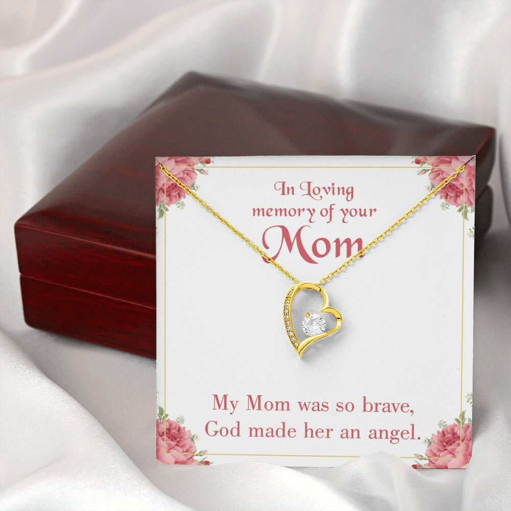 To Mom Remembrance Message Brave Mom Forever Necklace w Message Card-Express Your Love Gifts