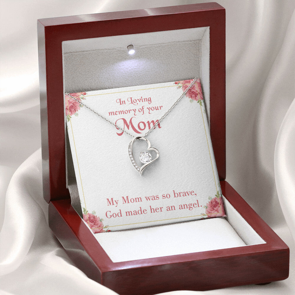 To Mom Remembrance Message Brave Mom Forever Necklace w Message Card-Express Your Love Gifts