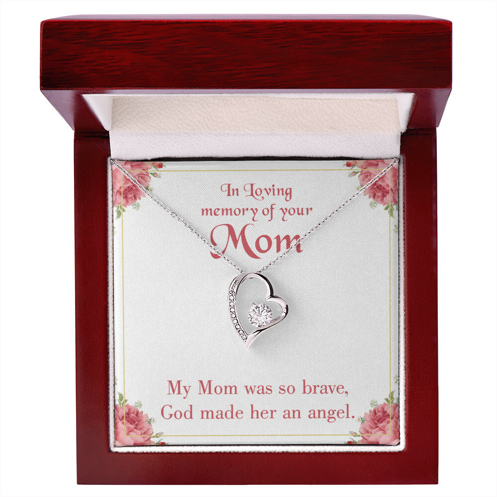 To Mom Remembrance Message Brave Mom Forever Necklace w Message Card-Express Your Love Gifts