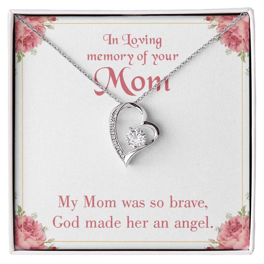 To Mom Remembrance Message Brave Mom Forever Necklace w Message Card-Express Your Love Gifts