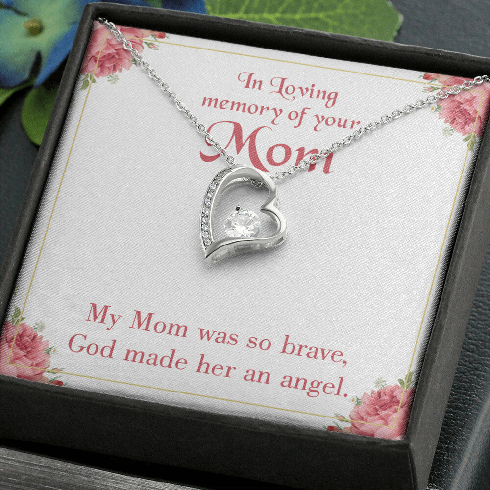 To Mom Remembrance Message Brave Mom Forever Necklace w Message Card-Express Your Love Gifts