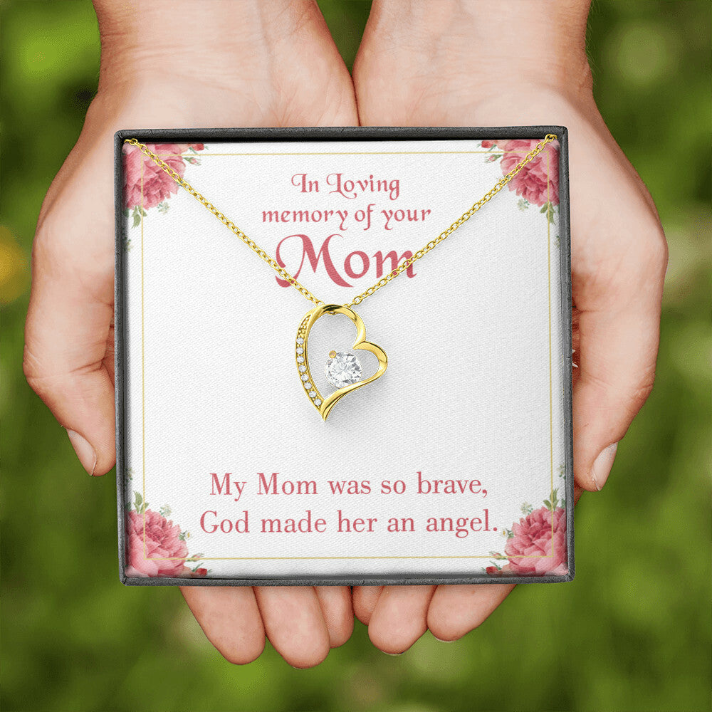 To Mom Remembrance Message Brave Mom Forever Necklace w Message Card-Express Your Love Gifts