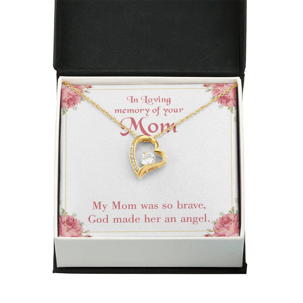 To Mom Remembrance Message Brave Mom Forever Necklace w Message Card-Express Your Love Gifts