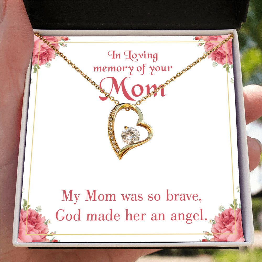 To Mom Remembrance Message Brave Mom Forever Necklace w Message Card-Express Your Love Gifts