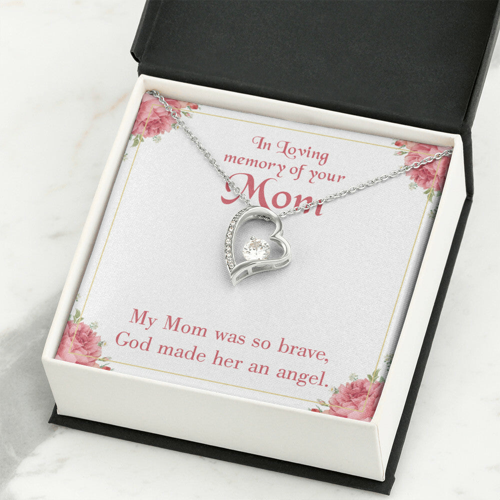 To Mom Remembrance Message Brave Mom Forever Necklace w Message Card-Express Your Love Gifts