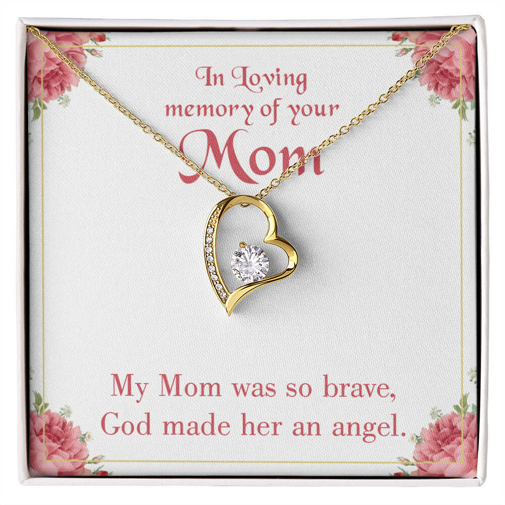 To Mom Remembrance Message Brave Mom Forever Necklace w Message Card-Express Your Love Gifts