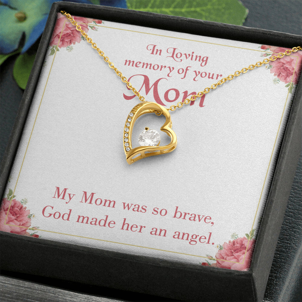 To Mom Remembrance Message Brave Mom Forever Necklace w Message Card-Express Your Love Gifts