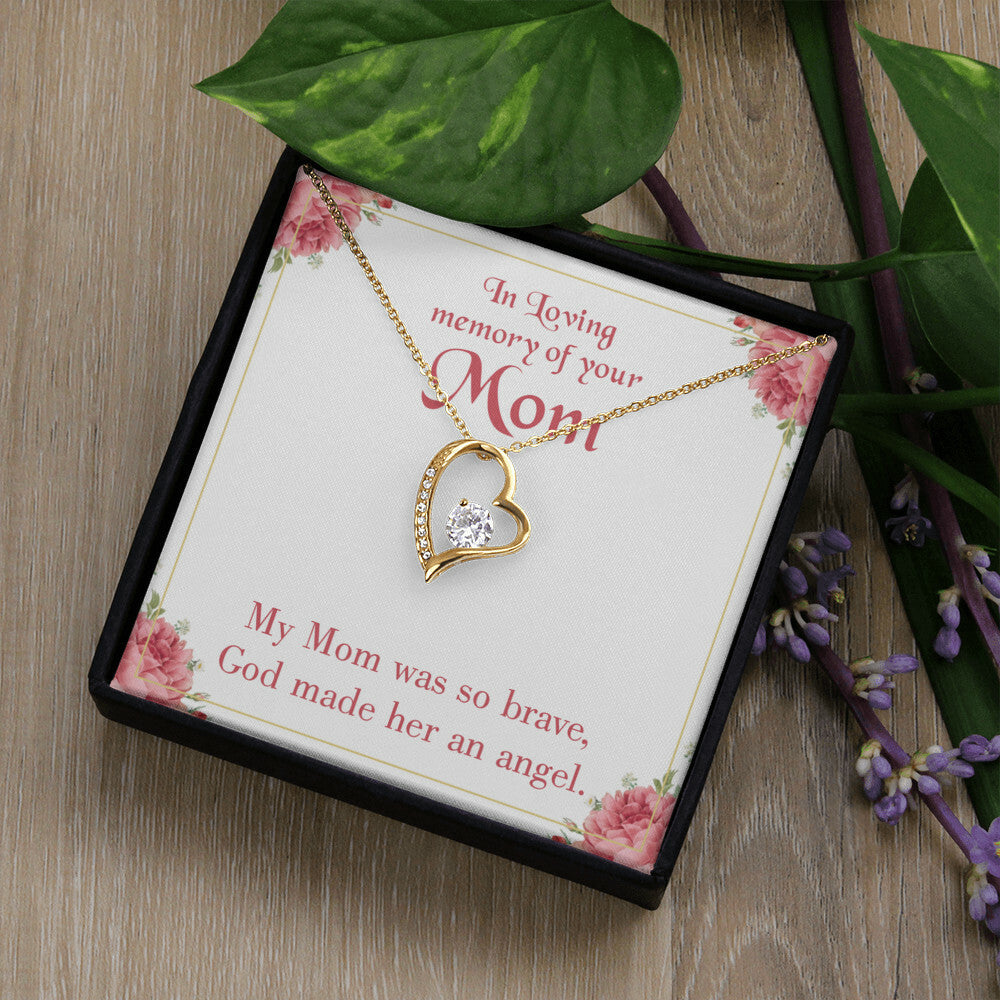 To Mom Remembrance Message Brave Mom Forever Necklace w Message Card-Express Your Love Gifts