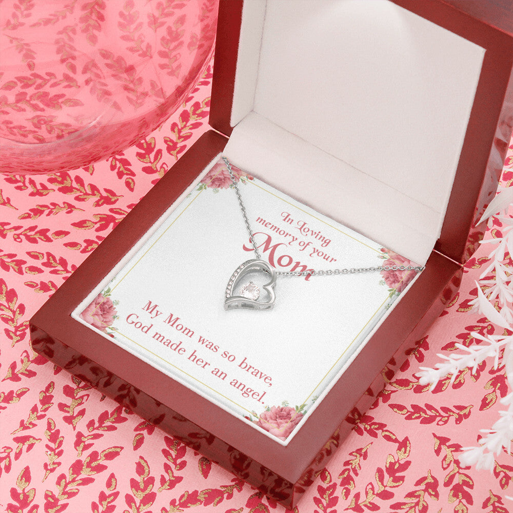 To Mom Remembrance Message Brave Mom Forever Necklace w Message Card-Express Your Love Gifts