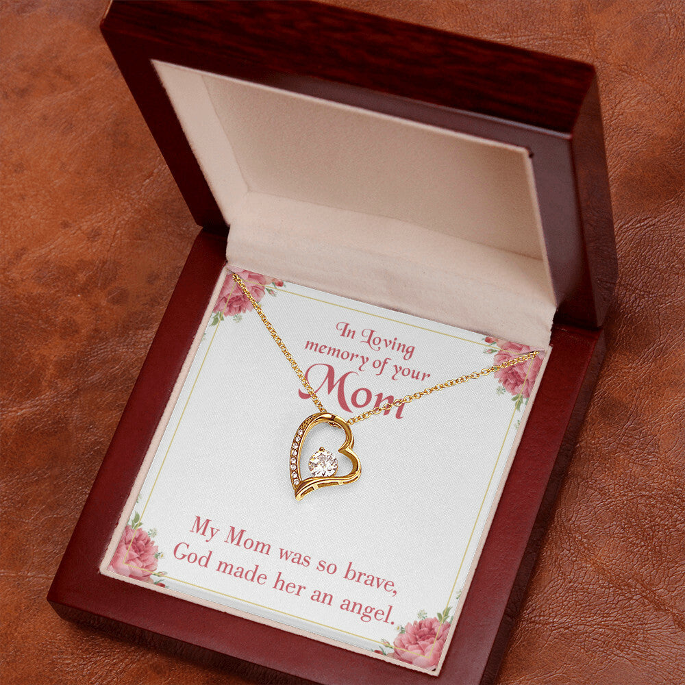 To Mom Remembrance Message Brave Mom Forever Necklace w Message Card-Express Your Love Gifts