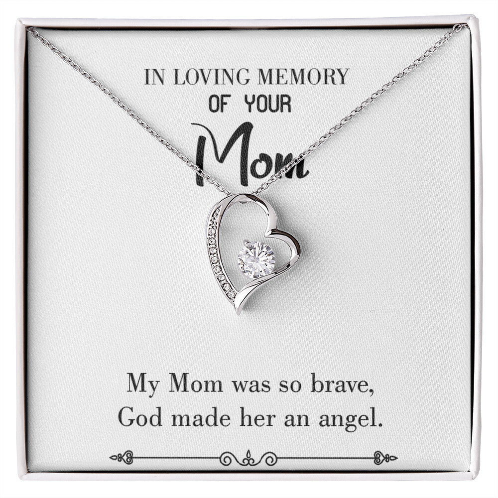 To Mom Remembrance Message Brave Mom White Forever Necklace w Message Card-Express Your Love Gifts