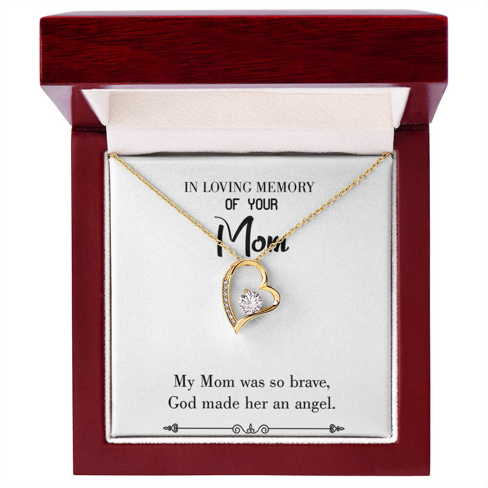 To Mom Remembrance Message Brave Mom White Forever Necklace w Message Card-Express Your Love Gifts