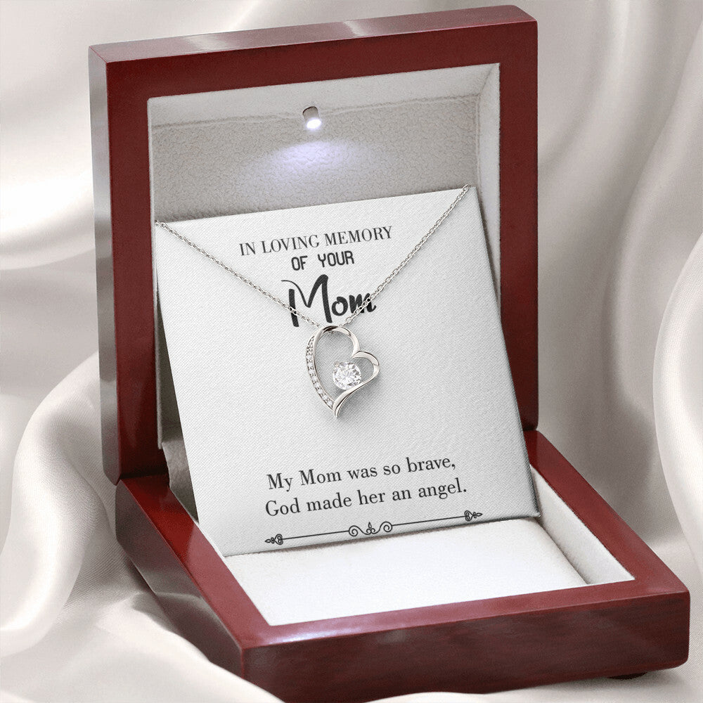 To Mom Remembrance Message Brave Mom White Forever Necklace w Message Card-Express Your Love Gifts