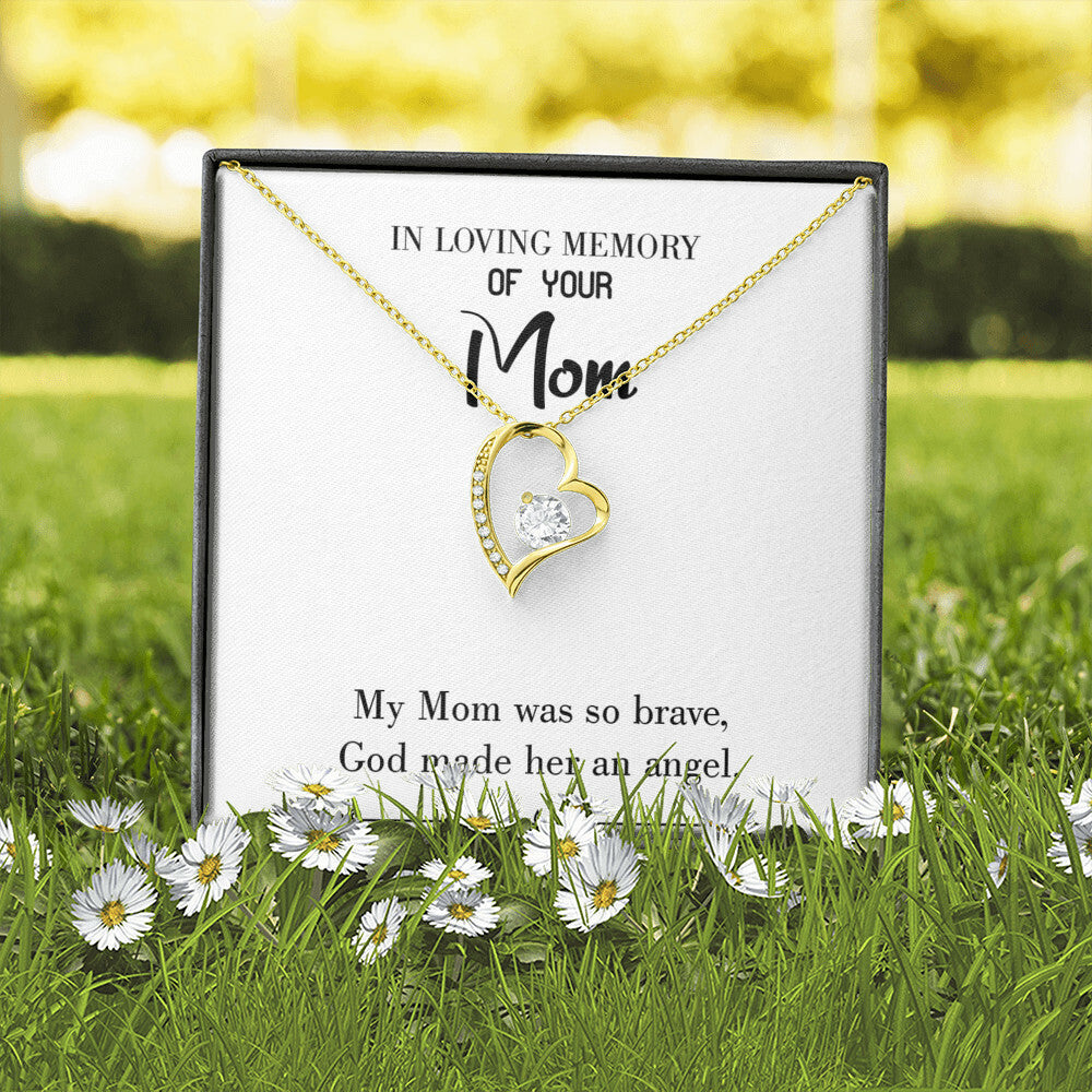 To Mom Remembrance Message Brave Mom White Forever Necklace w Message Card-Express Your Love Gifts