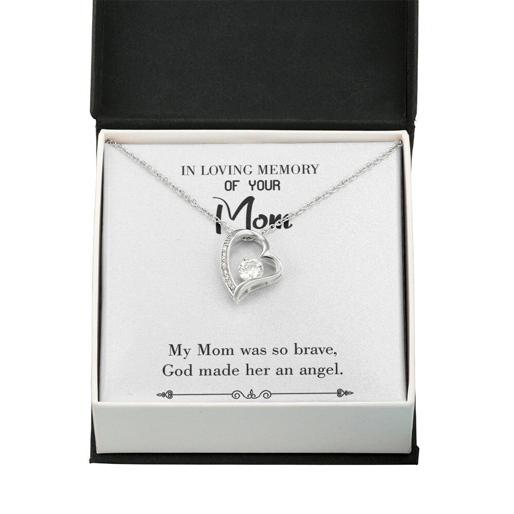 To Mom Remembrance Message Brave Mom White Forever Necklace w Message Card-Express Your Love Gifts