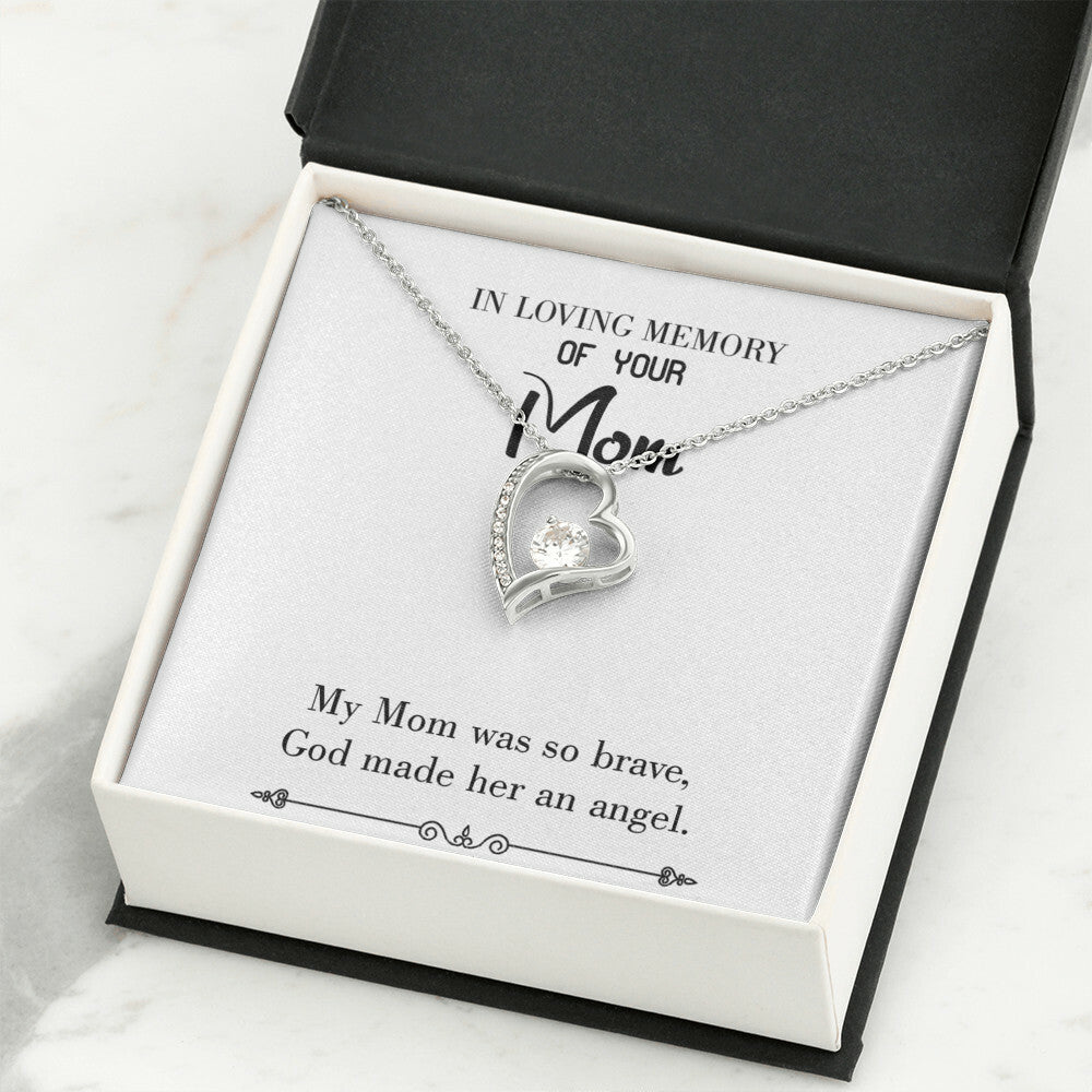 To Mom Remembrance Message Brave Mom White Forever Necklace w Message Card-Express Your Love Gifts