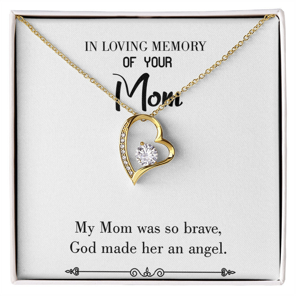 To Mom Remembrance Message Brave Mom White Forever Necklace w Message Card-Express Your Love Gifts