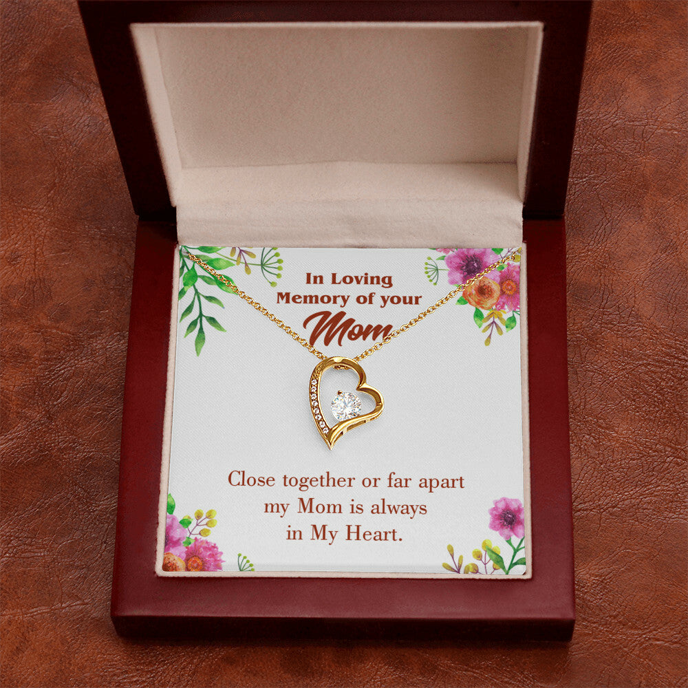 To Mom Remembrance Message Close Together Forever Necklace w Message Card-Express Your Love Gifts