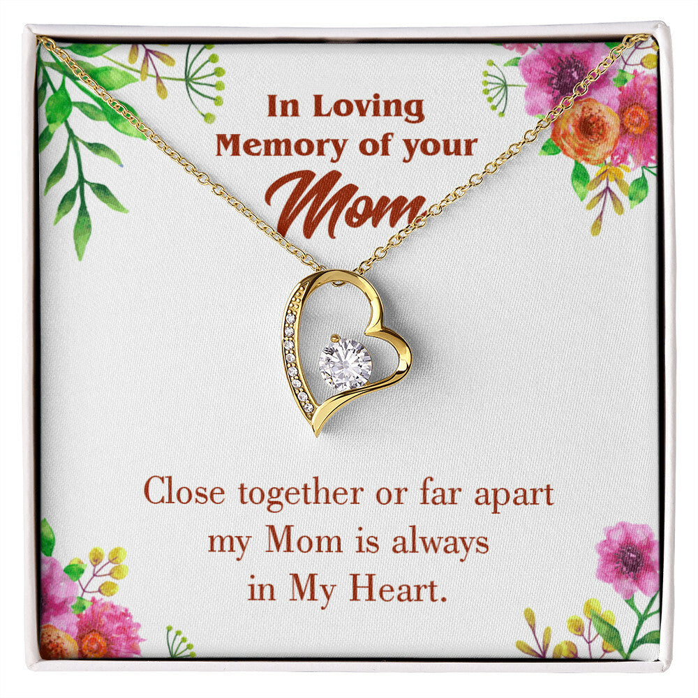 To Mom Remembrance Message Close Together Forever Necklace w Message Card-Express Your Love Gifts