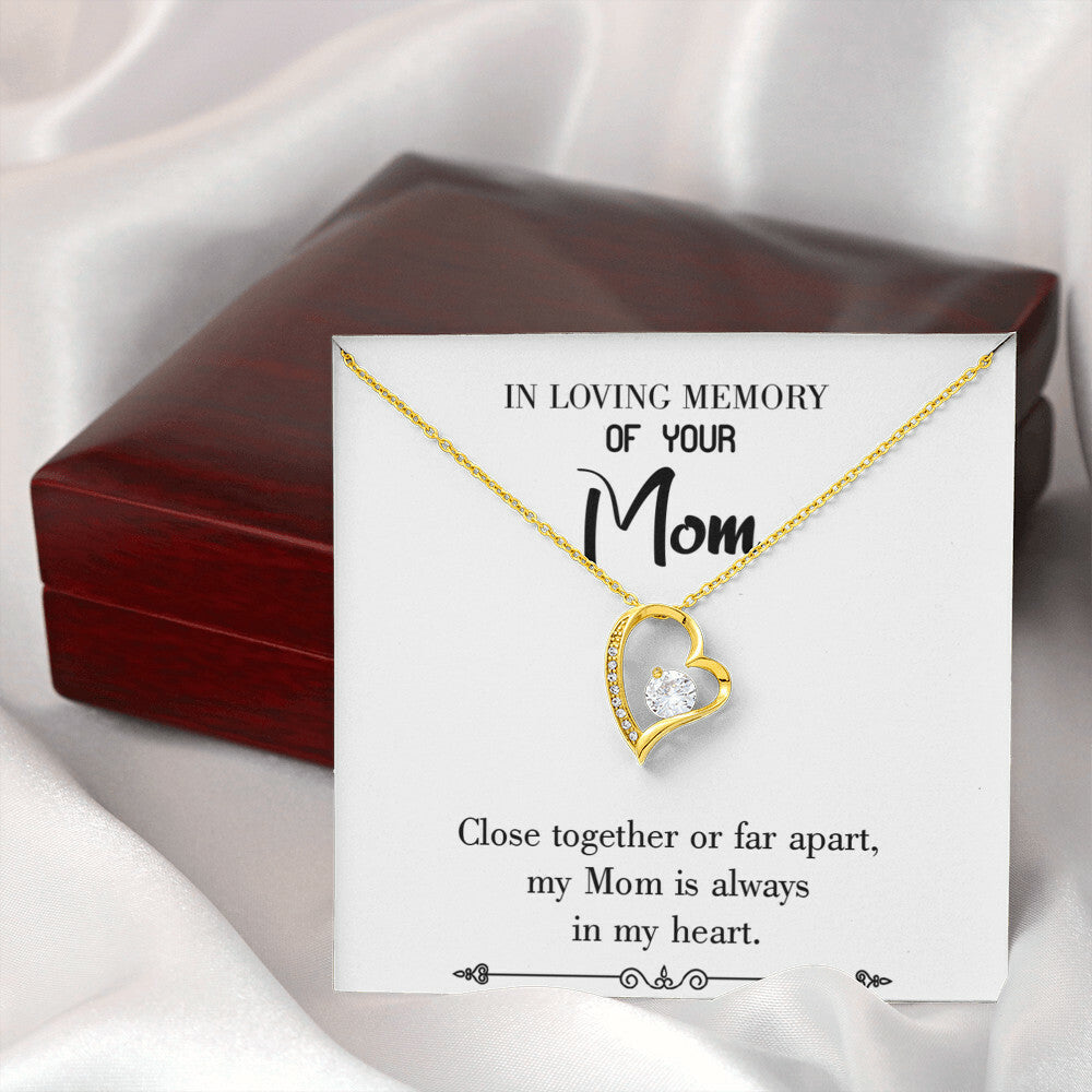 To Mom Remembrance Message Close Together White Forever Necklace w Message Card-Express Your Love Gifts