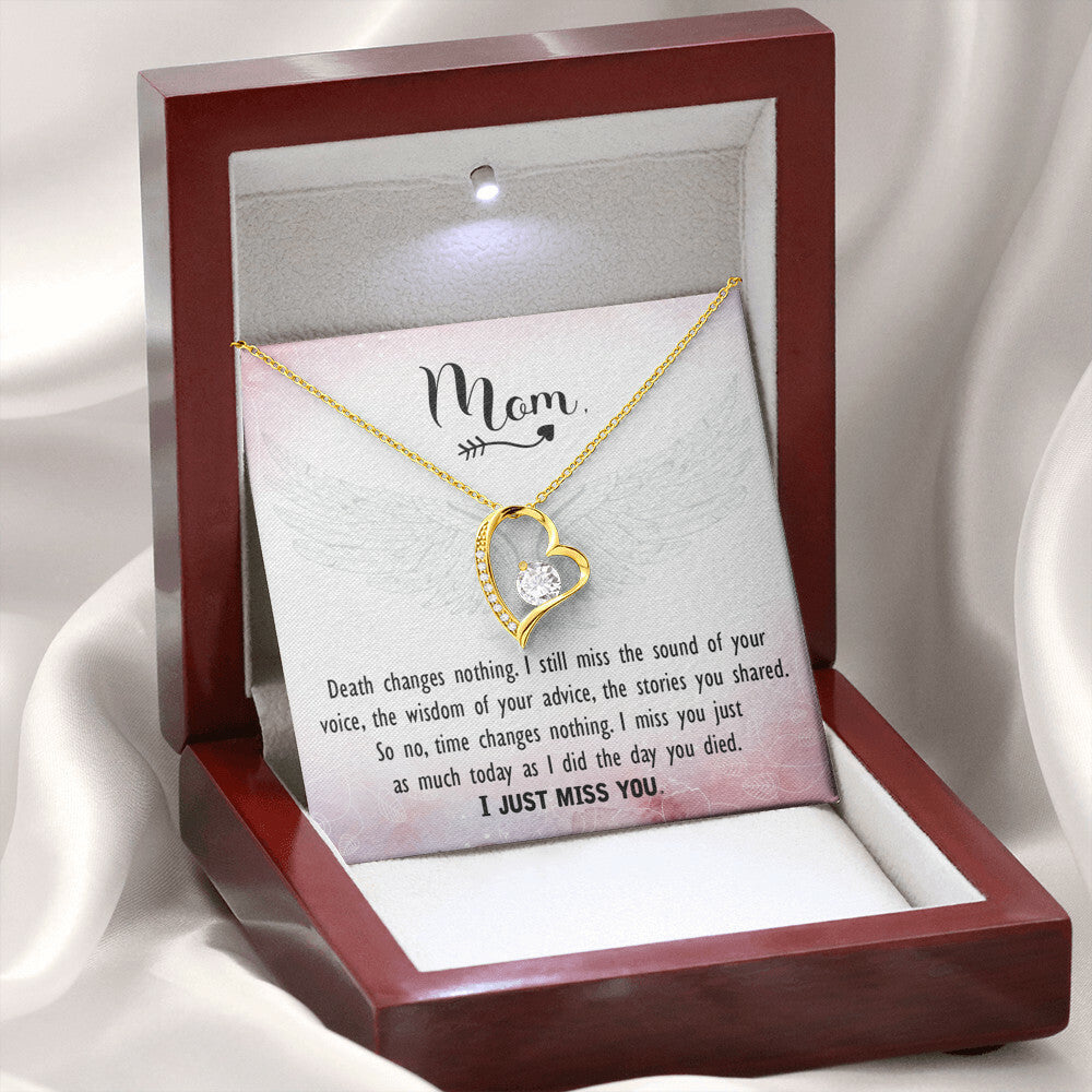 To Mom Remembrance Message Death Changes Nothing Forever Necklace w Message Card-Express Your Love Gifts