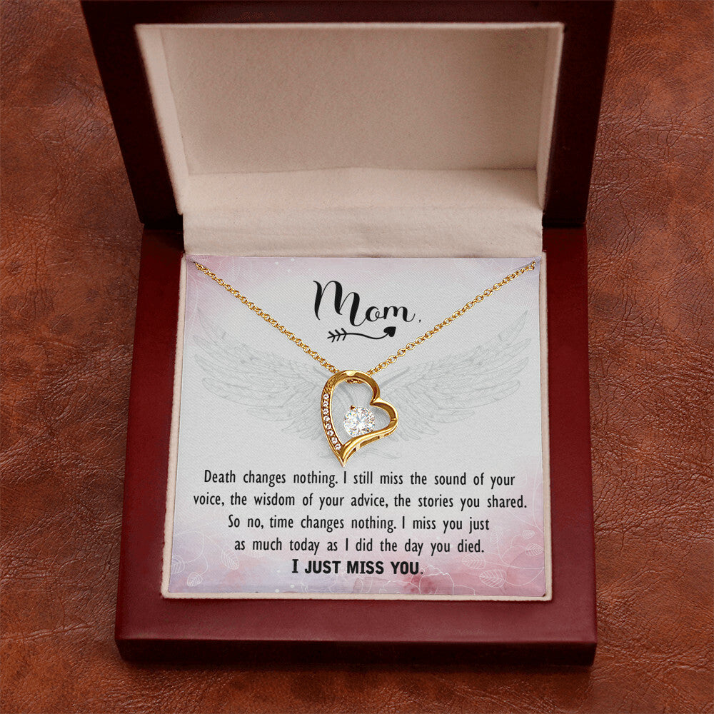 To Mom Remembrance Message Death Changes Nothing Forever Necklace w Message Card-Express Your Love Gifts