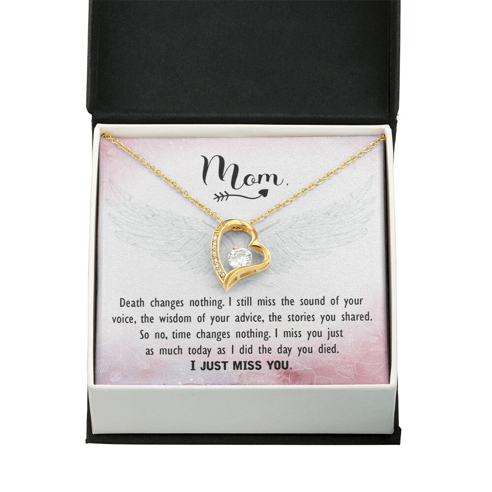 To Mom Remembrance Message Death Changes Nothing Forever Necklace w Message Card-Express Your Love Gifts