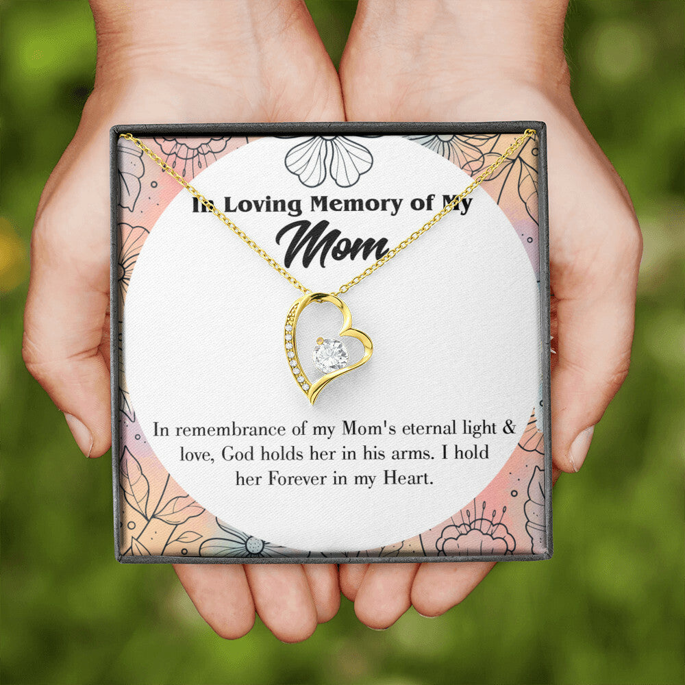 To Mom Remembrance Message Eternal Light and Love Forever Necklace w Message Card-Express Your Love Gifts