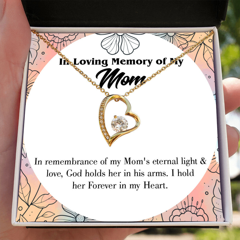 To Mom Remembrance Message Eternal Light and Love Forever Necklace w Message Card-Express Your Love Gifts