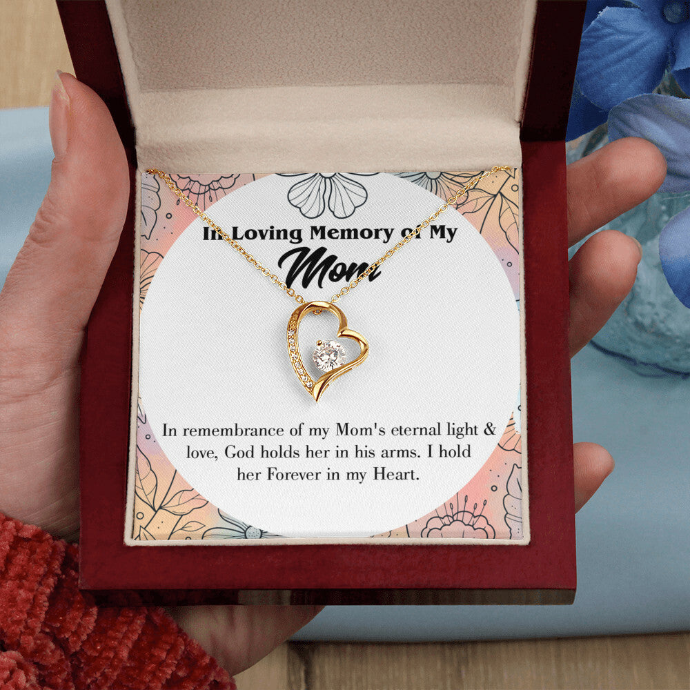 To Mom Remembrance Message Eternal Light and Love Forever Necklace w Message Card-Express Your Love Gifts